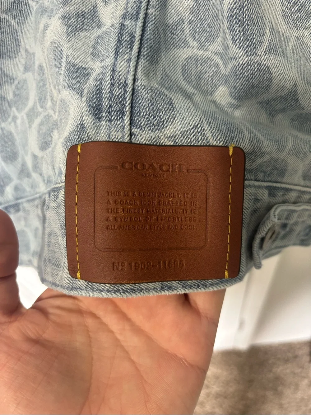 Coach Light Blue Monogram Denim Jacket - Picture 7 of 7
